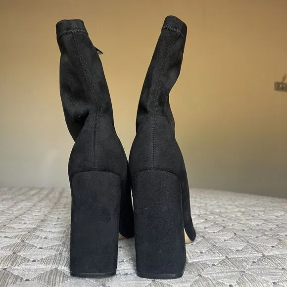 Marc Fisher Larry Faux Suede Pointed Toe Sock Ankle Boot Bootie Women’s 8.5 M