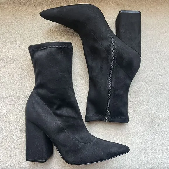 Marc Fisher Larry Faux Suede Pointed Toe Sock Ankle Boot Bootie Women’s 8.5 M