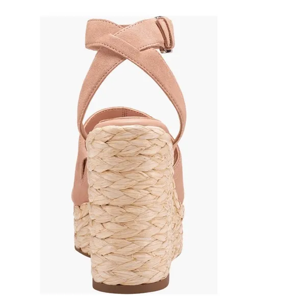 Marc Fisher LTD Nelly Ankle Strap Wedge Sandals Light Natural 111 Women’s Size 9