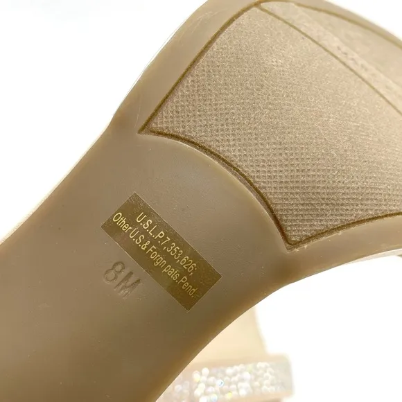 Marc Fisher Suede Silver Studded Cream Sandals