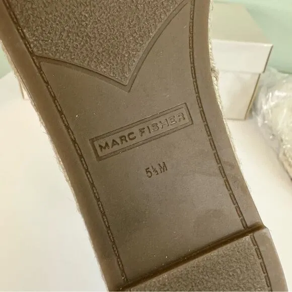 Marc Fisher Women's Slip On Espadrille Leather Beaded Rope Loafers Size 5.5 NIB