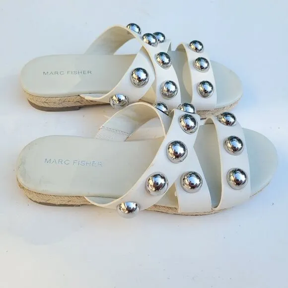 Marc Fisher Prisca Ball Studded Espadrille Sandals