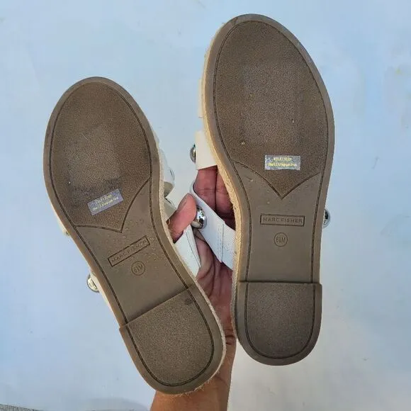 Marc Fisher Prisca Ball Studded Espadrille Sandals