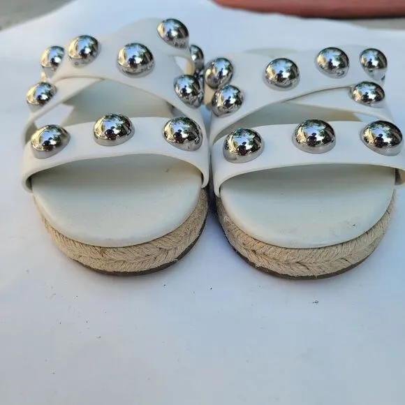 Marc Fisher Prisca Ball Studded Espadrille Sandals