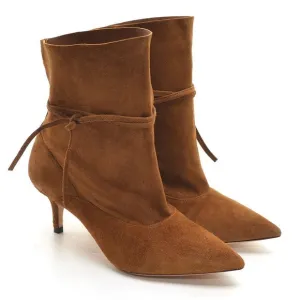 Marion Parke Etta Cocoa Pointed Toe Heel Boots 36.5 New