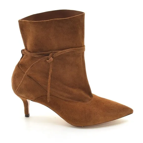 Marion Parke Etta Cocoa Pointed Toe Heel Boots 36.5 New