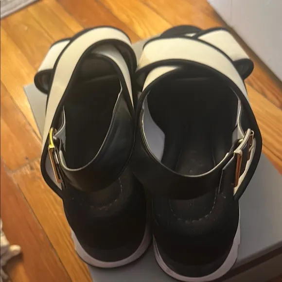 Marni Black and White Criss-Cross Women’s Sandals