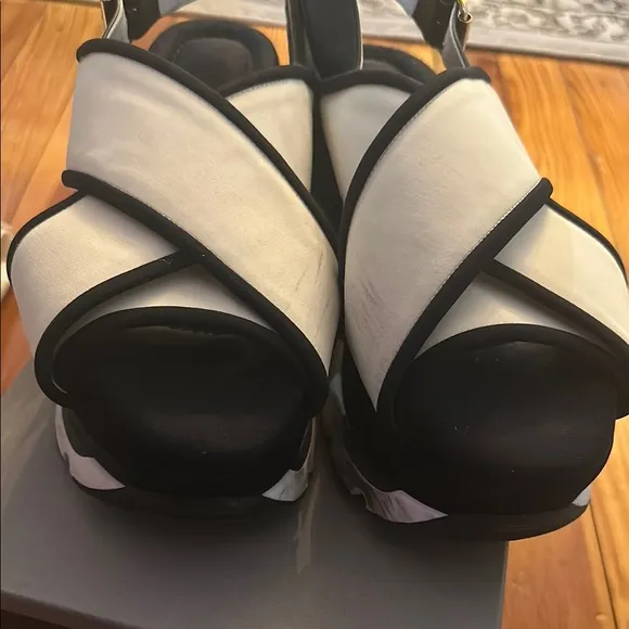 Marni Black and White Criss-Cross Women’s Sandals