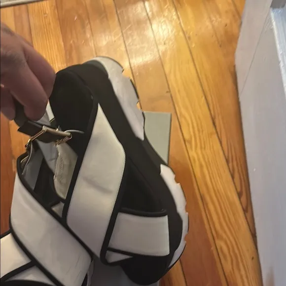 Marni Black and White Criss-Cross Women’s Sandals