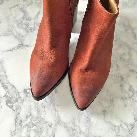 Matisse Victory Brick Leather Pointed Toe Booties