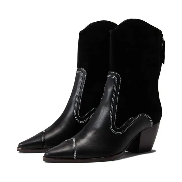 Matisse Women's 8M Black Leather Western Boots Booties - New in Box