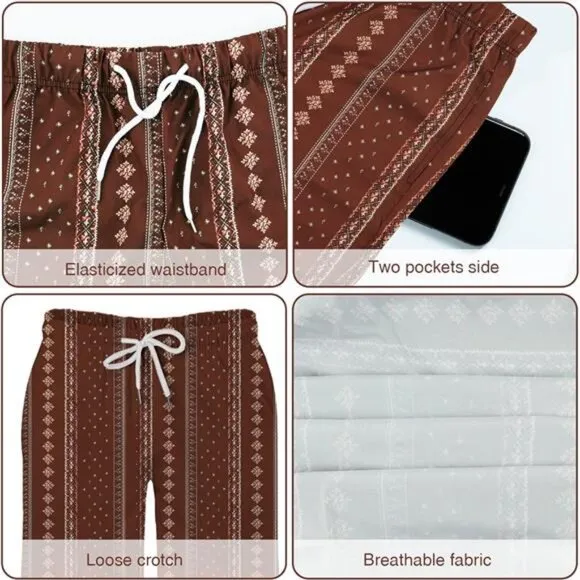 Mens 2 Pieces Outfit Vintage Shirts and Shorts Set Tracksuit, Style G