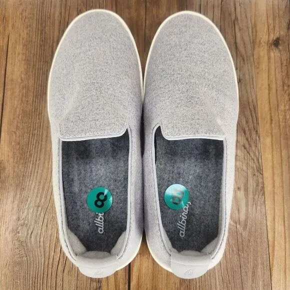 Mens 8 Allbirds Wool Loungers Gray Slip On Casual Comfort Low Loafers Shoes NEW