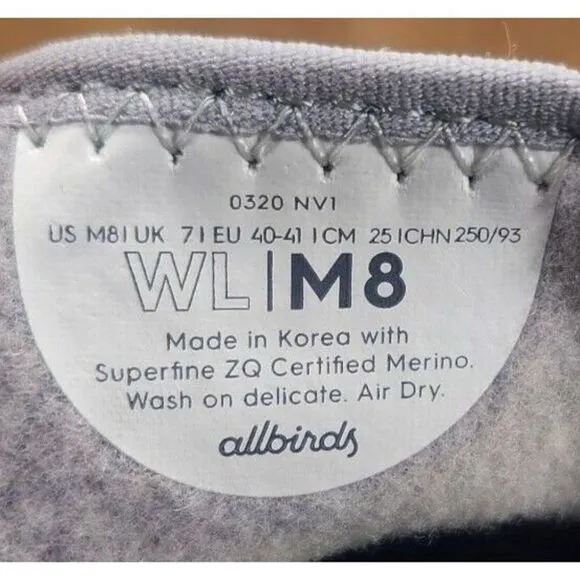 Mens 8 Allbirds Wool Loungers Gray Slip On Casual Comfort Low Loafers Shoes NEW