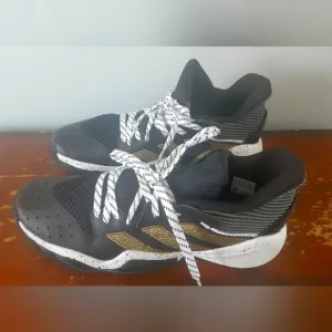 Men's Adidas James Harden Stepback Black Gold Basketball Sneakers 13