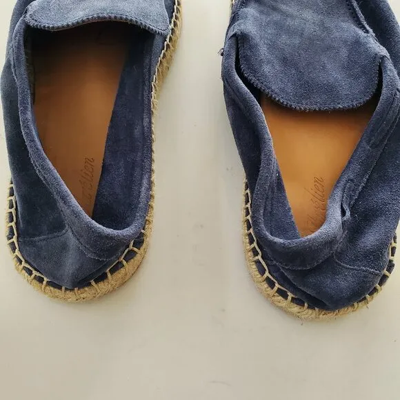 Men's Aurelien Steel Blue Beachside Suede &amp; Jute Espadrille Loafers  45/11-11.5