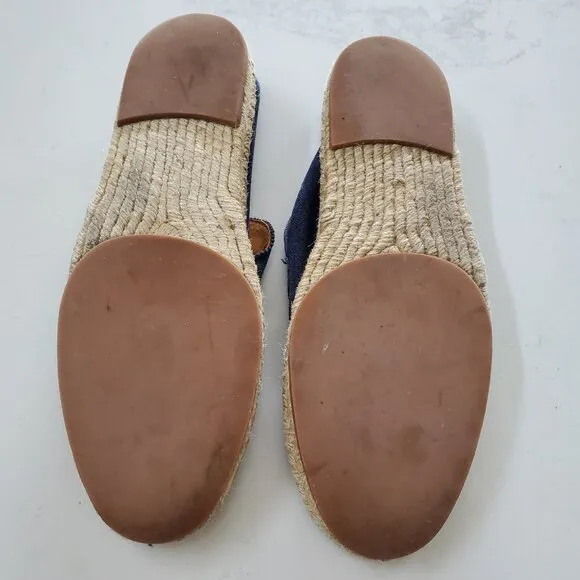 Men's Aurelien Steel Blue Beachside Suede &amp; Jute Espadrille Loafers  45/11-11.5