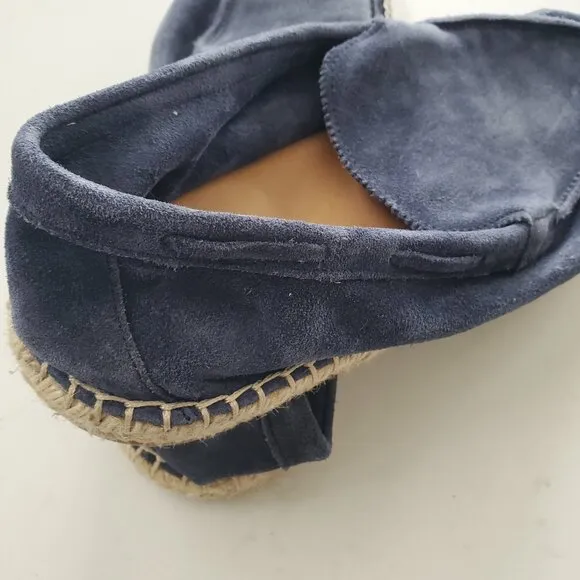 Men's Aurelien Steel Blue Beachside Suede &amp; Jute Espadrille Loafers  45/11-11.5