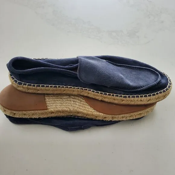 Men's Aurelien Steel Blue Beachside Suede &amp; Jute Espadrille Loafers  45/11-11.5