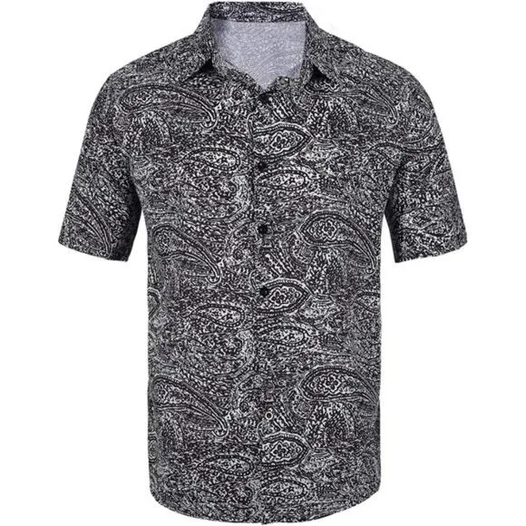 Men's Hawaiian Shirts Casual Button Down Short Sleeve Shirt Set