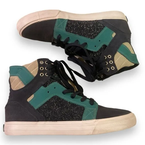 Mens Supra Skytop 08003-470-M Blue Suede Surf High Top Skater Sneakers Size 9
