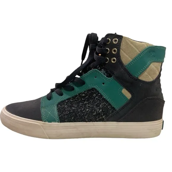 Mens Supra Skytop 08003-470-M Blue Suede Surf High Top Skater Sneakers Size 9