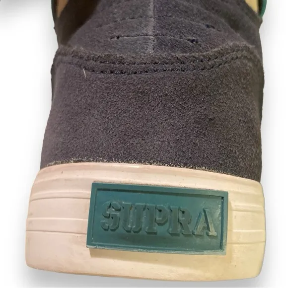 Mens Supra Skytop 08003-470-M Blue Suede Surf High Top Skater Sneakers Size 9