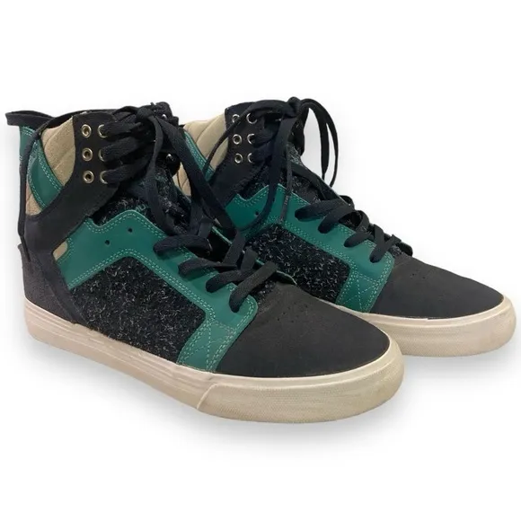 Mens Supra Skytop 08003-470-M Blue Suede Surf High Top Skater Sneakers Size 9