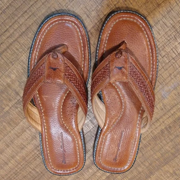 Men's Tommy Bahama Anchor Away Leather Sandals Size 12D