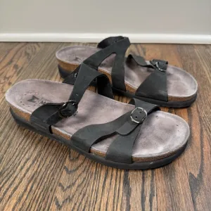 Mephisto Hannel black leather sandals size 40/10