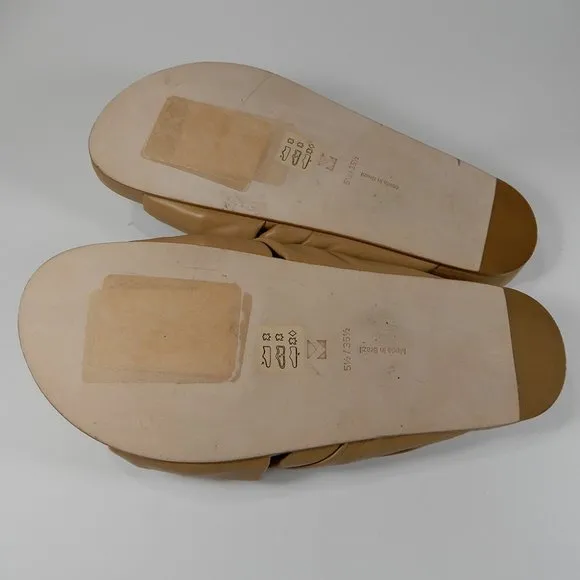 MERCEDES CASTILLO Nora Slide SANDALS Size 5.5 Tan Knotted Leather NEW $350