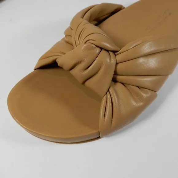 MERCEDES CASTILLO Nora Slide SANDALS Size 5.5 Tan Knotted Leather NEW $350