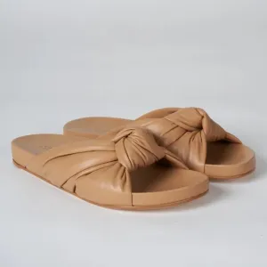 MERCEDES CASTILLO Nora Slide SANDALS Size 5.5 Tan Knotted Leather NEW $350
