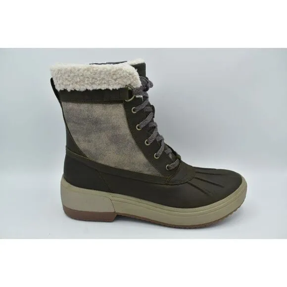 Merrell Womens Size 9.5 Haven Mid Lace Polar Waterproof Olive Winter Boots