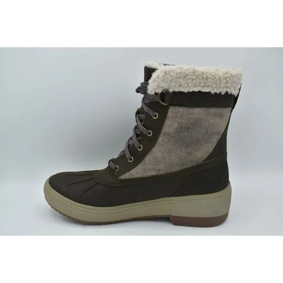 Merrell Womens Size 9.5 Haven Mid Lace Polar Waterproof Olive Winter Boots