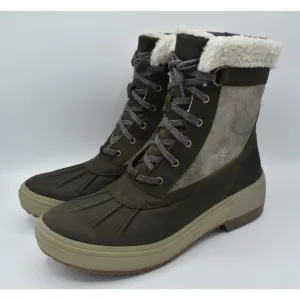 Merrell Womens Size 9.5 Haven Mid Lace Polar Waterproof Olive Winter Boots
