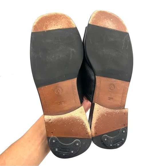 Mezlan Men’s Black Leather Slide Sandals