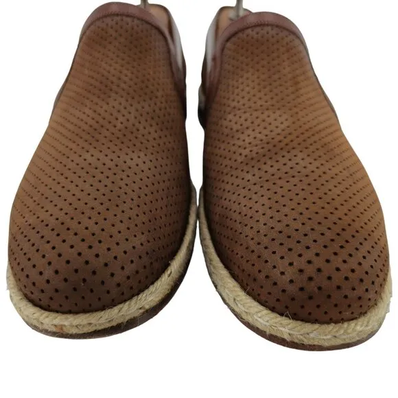Mezlan Spain Brown Perforated Leather Slip-on Loafers Men size 9.5 Casual Shoes