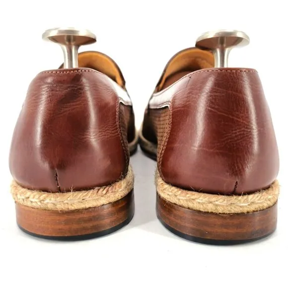 Mezlan Spain Brown Perforated Leather Slip-on Loafers Men size 9.5 Casual Shoes