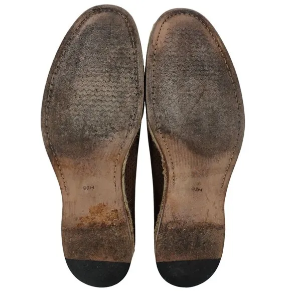 Mezlan Spain Brown Perforated Leather Slip-on Loafers Men size 9.5 Casual Shoes