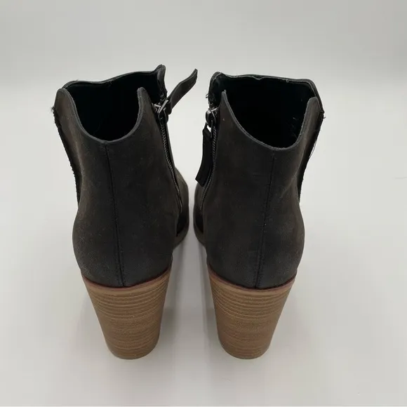 MIA Women Patton Chunky Stacked Heeled Short Ankle Boots Booties Black Size 9.5