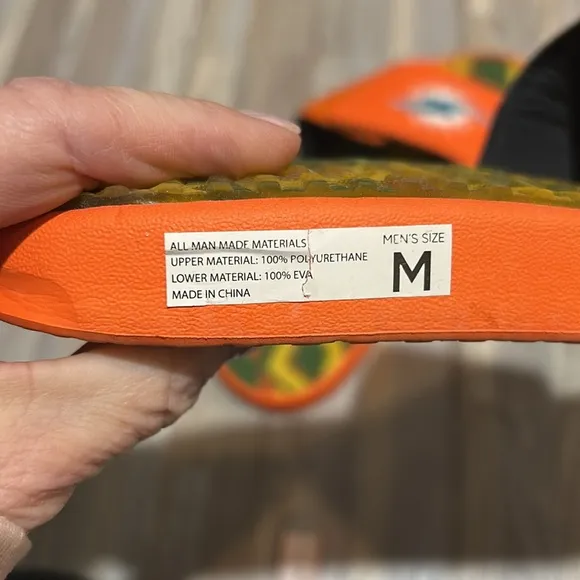 Miami Dolphins Orange Slide Sandals
