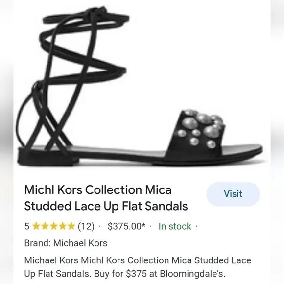 Michael Kors Collection Mica Studded Leather Lace-Up Sandal