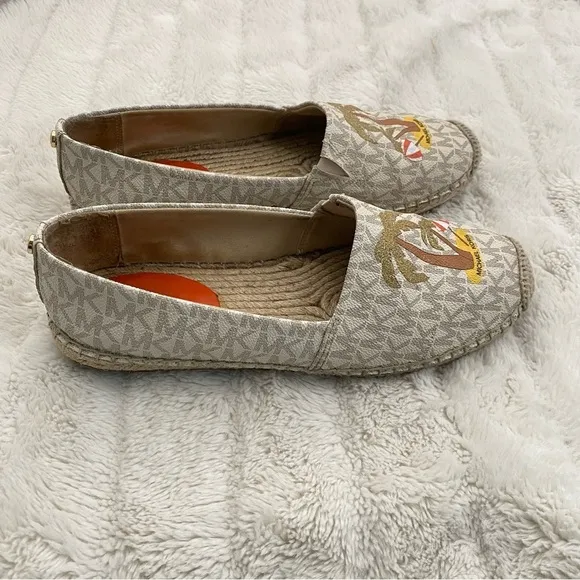 Michael Kors Palm Tree Espadrille Loafers Size 7.5