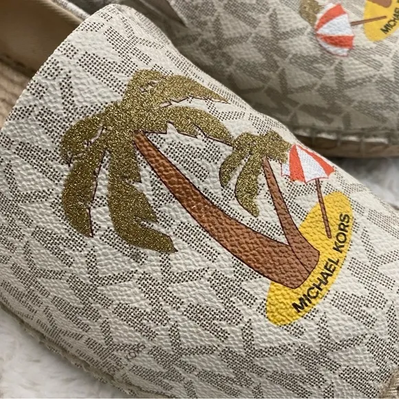 Michael Kors Palm Tree Espadrille Loafers Size 7.5