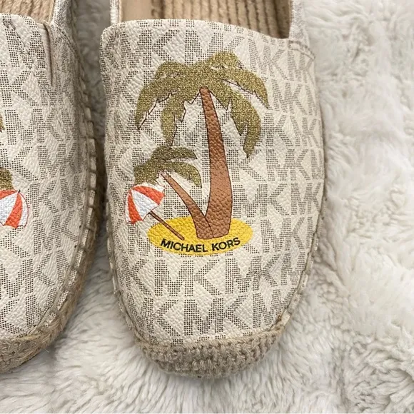 Michael Kors Palm Tree Espadrille Loafers Size 7.5