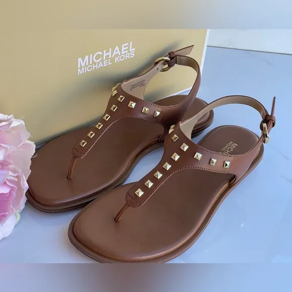 Michael Kors Studded T-Strap Sandals
