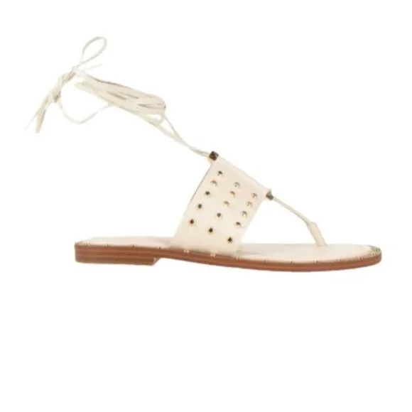 MICHAEL Michael Kors | Biege Jagger Ankle-Tie Studded Leather Sandal | S…
