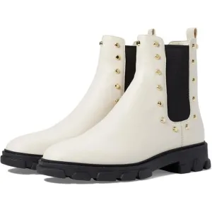 Michael Michael Kors Women Ridley Gore Studded Chelsea Boots Sz US 9.5M Lt Cream