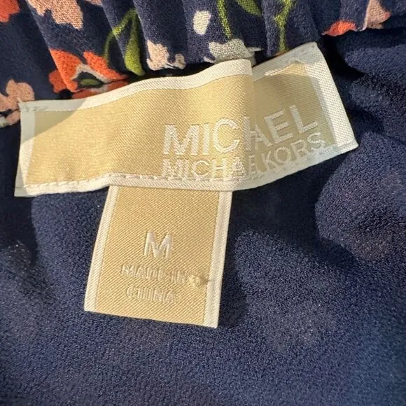 Michael Kors Floral Georgette Tiered Cascade Ruffle Skirt Size M